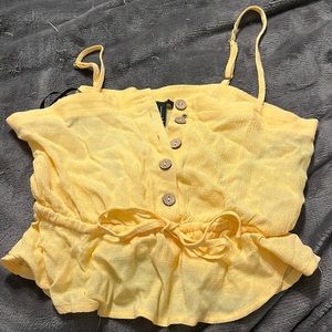 Light Yellow Forever 21 Cami Cropped Top
